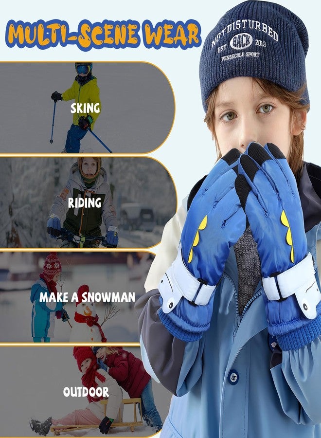 coclothy Ski Gloves Winter Snow Gloves Waterproof Winter Warm Glove for Snowboarding, Sledding Blue - Klein Blue - Image 3